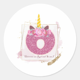 Unicorne Monogramme O Autocollants personnalisés