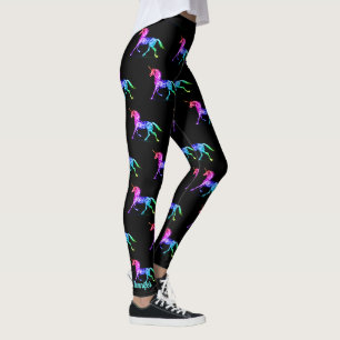 Unicorne noire Nom personnalisé Leggings Pantalon 