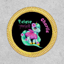 Unicorne Noire Personnalisée Croyez En Vous-Même