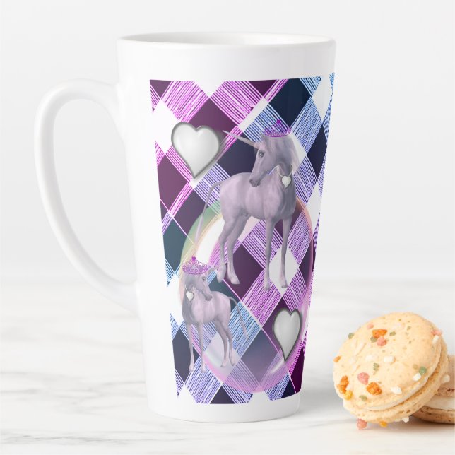 Unicorne Plaid Latte Mug (En situation)