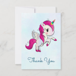 Unicorne rose mignonne avec Merci d'ailes
