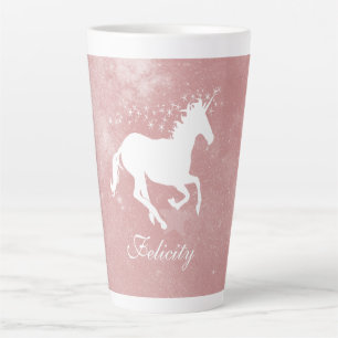 Unicorne rose Personnalisé Latte Mug