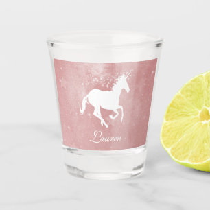 Unicorne rose Personnalisé verre à tir
