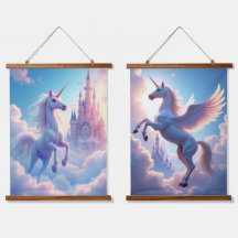 unicorne set Bois tapissé Tapisserie murale deux p