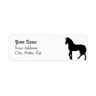 Unicorne Silhouette Étiquette de adresse