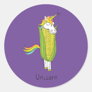 Unicorne Stickers de maïs drôle