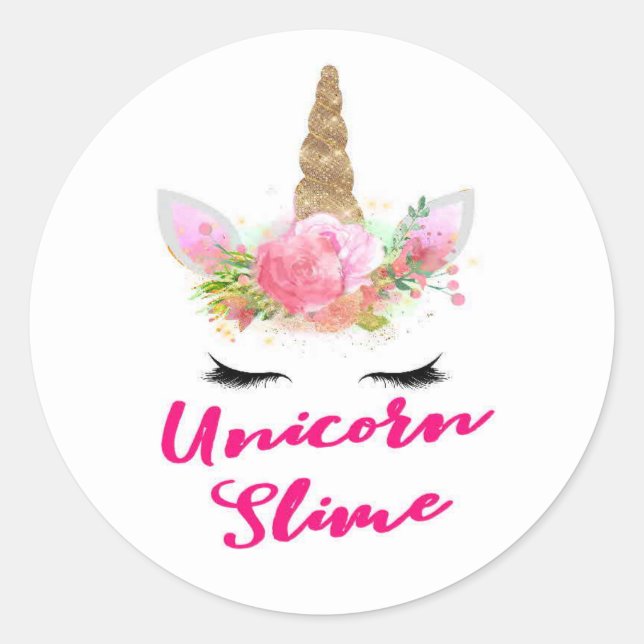 Unicorne Stickers Slime rond (Devant)