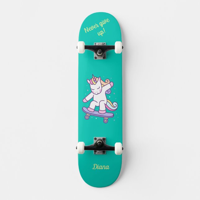 Unicorne sur skateboard pour enfants (Recto)