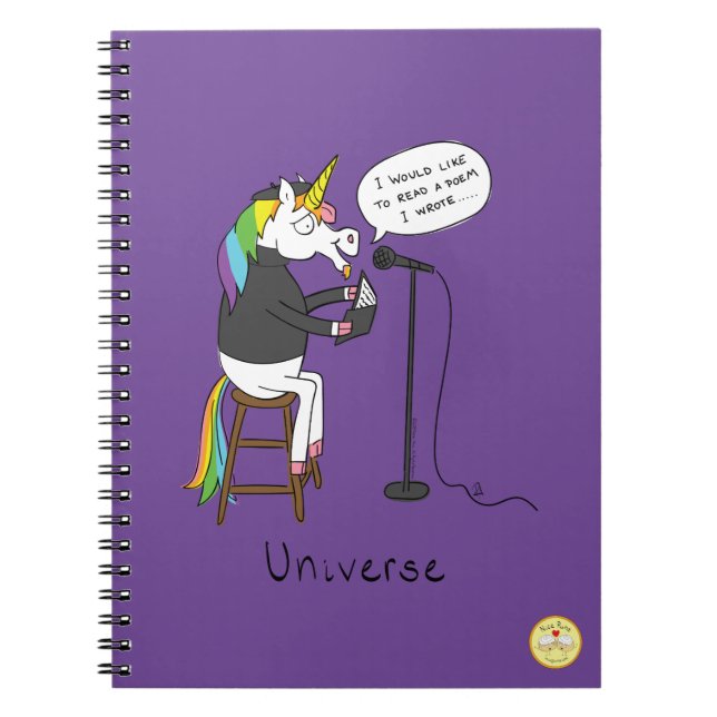 Unicorne Universe Lecture Poésie Carnet drôle (Devant)