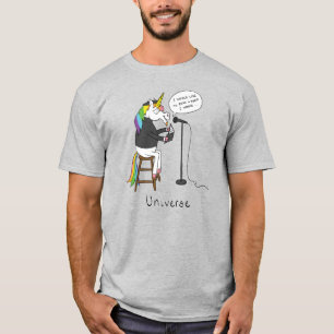 Unicorne Universe Lire Poésie Drôle T-shirt Homme