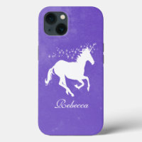 Unicorne violette coque iphone Coque personnalisé