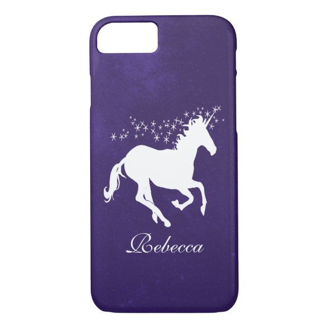 Unicorne violette coque iphone Coque personnalisé (Dos)