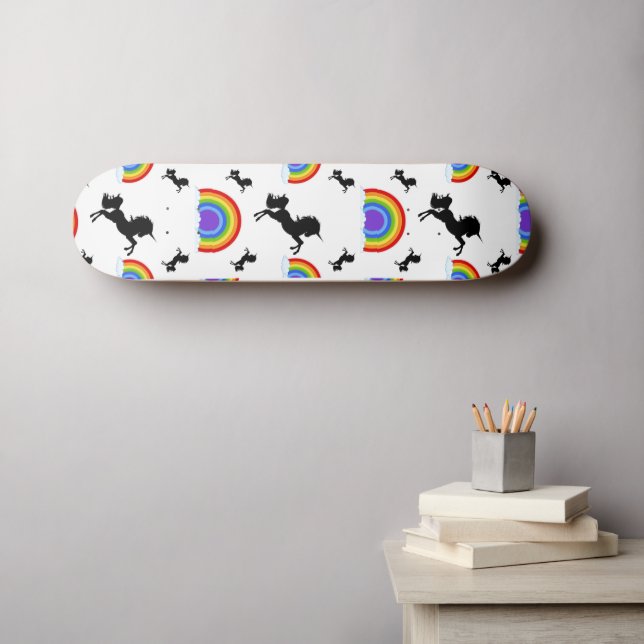 Unicornes de skateboard et Rainbows (Art mural (Horz))