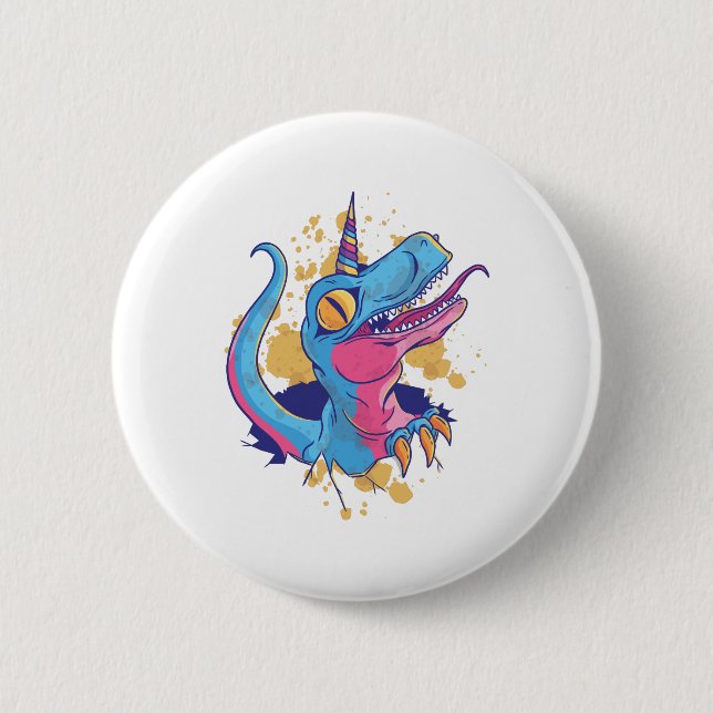 Unicornisaurus 2 Inch Round Button (Front)
