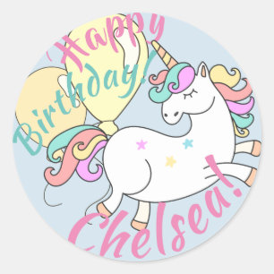 Unicornl Birthday Stickers Personalized