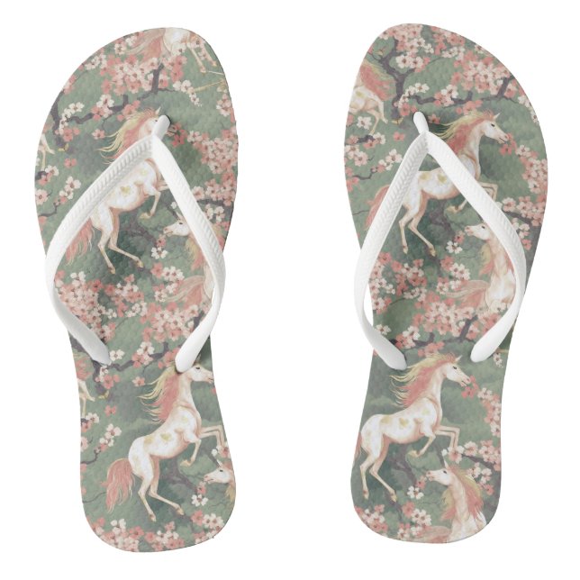 Unicorns and Cherry Blossoms  Flip Flops (Footbed)