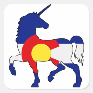 Unicorns and Colorado! Square Sticker
