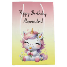 Unicorns and daisies, "Happy Birthday"