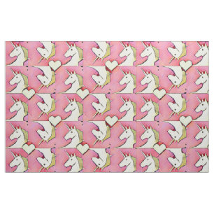 Unicorns and Hearts Fabric