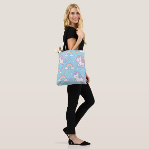 Unicorns and Pastel Rainbows Tote Bag