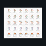 Unicorns and Rainbows with Child's Name<br><div class="desc">Label your child's clothing for day care, preschool, camp, field trips and other times away from home. This set of labels has 5 different adorable graphics including cute illustrations of unicorns in varied pastel colours and a rainbow in the clouds. You can personalize these labels with up to 5 different...</div>