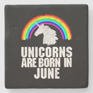 Unicorns Are Born In June Stone Coaster