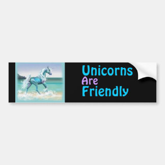 Unicorns are friendly bumper sticker