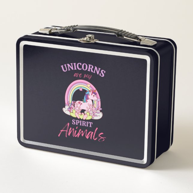  Unicorns Are My Spirit Animals    Metal Lunch Box (Front)