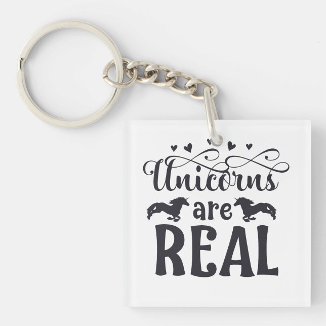 Unicorns are Real Digital Art Keychain (Front)