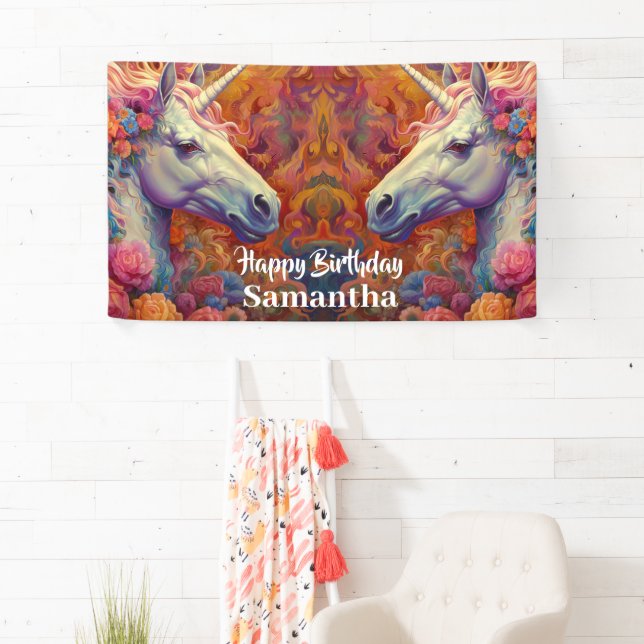 Unicorns Birthday Party Banner (Insitu)