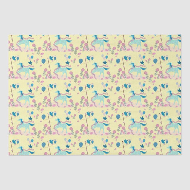 Unicorn's birthday tissue paper (Front)