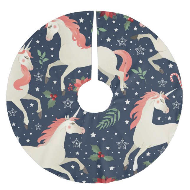 Unicorns Christmas: Middle Ages Print Brushed Polyester Tree Skirt (Front)