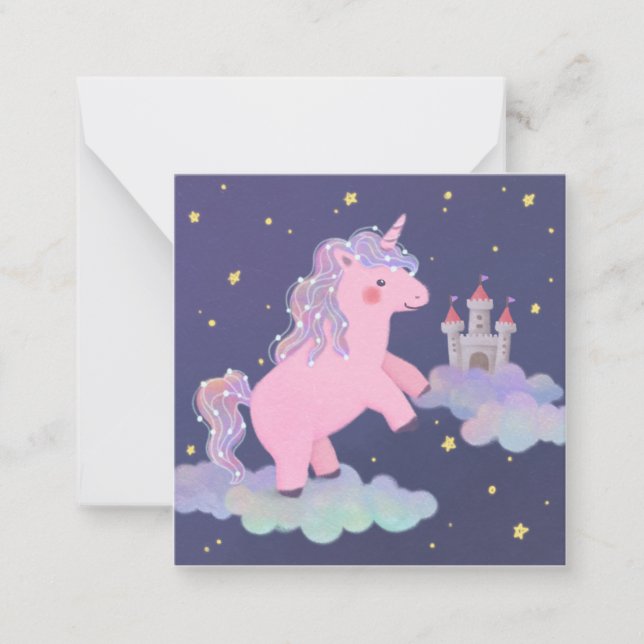 Unicorn's Dream Fantasy Illustration Card (Front)