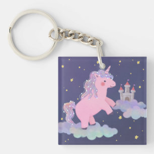 Unicorn's Dream Fantasy Illustration Keychain