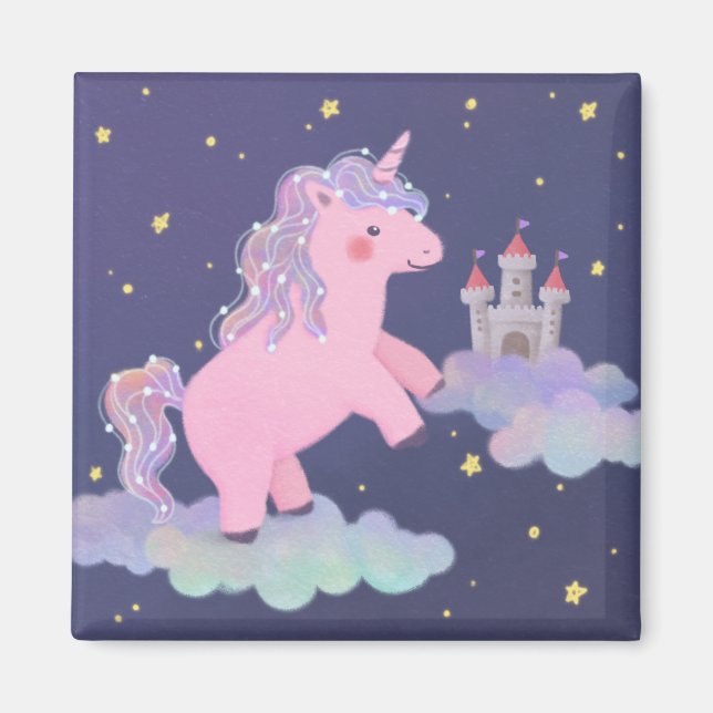 Unicorn's Dream Fantasy Illustration Magnet (Front)