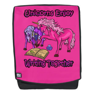 Unicorns Enjoy Writing Together Backpack