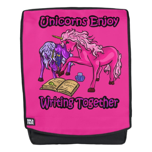Unicorns Enjoy Writing Together Backpack (Front)