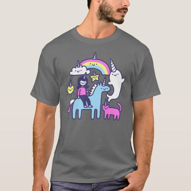 Unicorns Everywhere funny T-Shirt (Front)