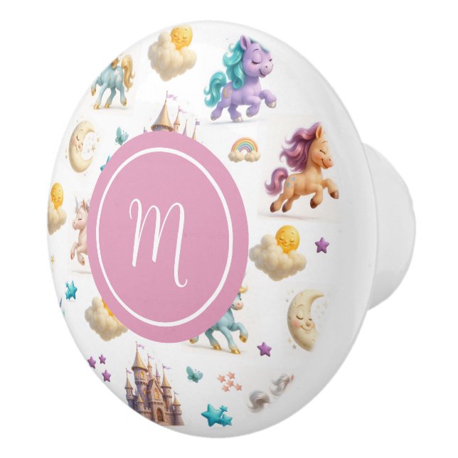 Unicorns & Fairytale Castle - Whimsical Room Ceramic Knob (Right)