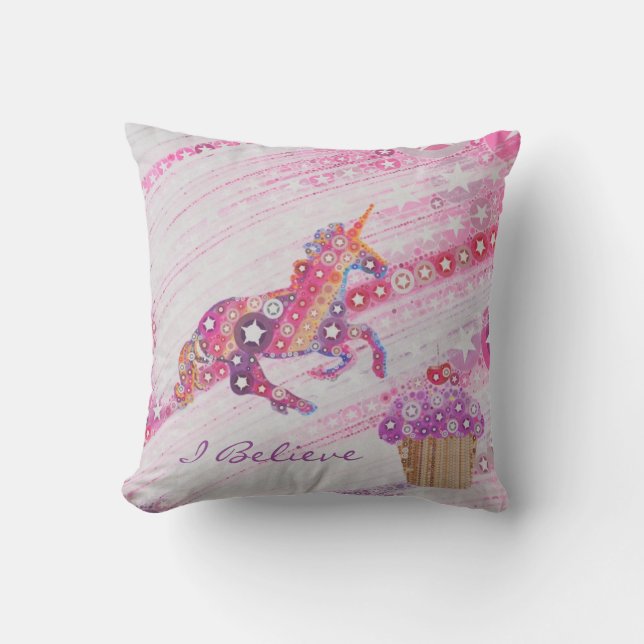 Unicorns- Gifts for Girls Personalized Throw Pillow (Front)