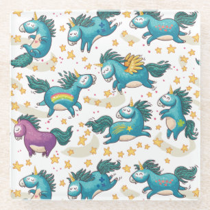 Unicorns Glass Coaster
