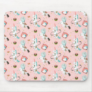 Unicorns In Space Pattern Mouse Pad