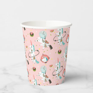 Unicorns In Space Pattern Paper Cups