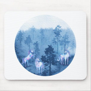 Unicorns in the mist mouse pad