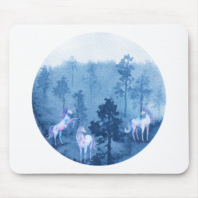 Unicorns in the mist mouse pad (Front)