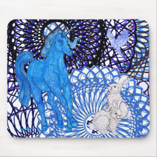 Unicorns Love Rabbits Mouse Pad