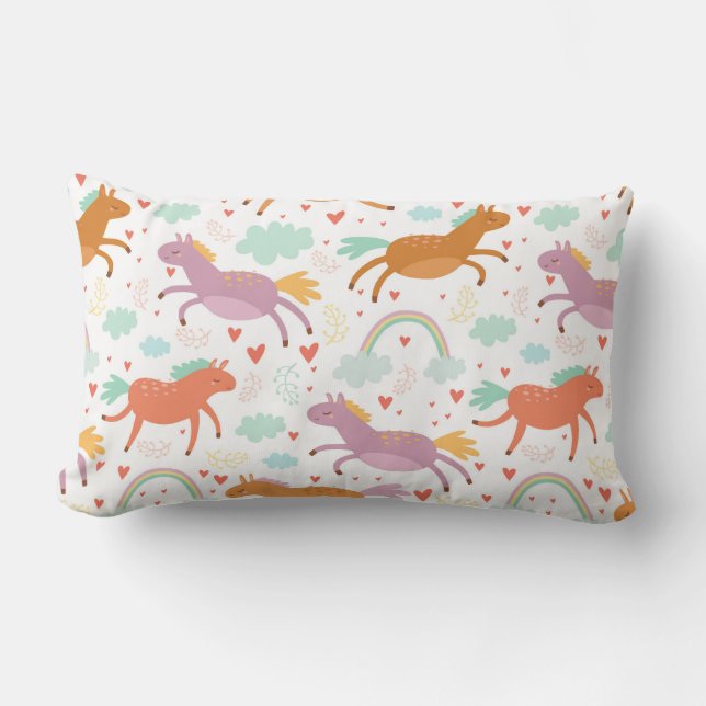 Unicorns Lumbar Pillow (Front)