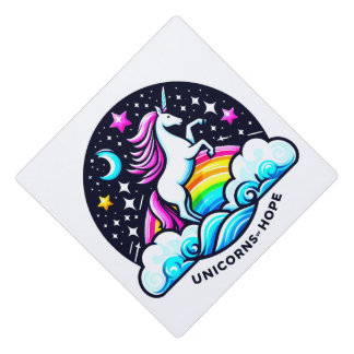 Unicorns of Hope Squared Graduation Cap Topper