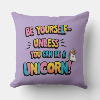 Unicorns Over Everything Throw Pillow