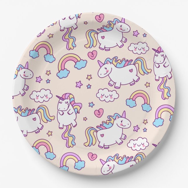 Unicorns Paper Plate (Front)